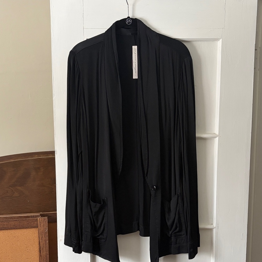 Black Open Front Cardigan